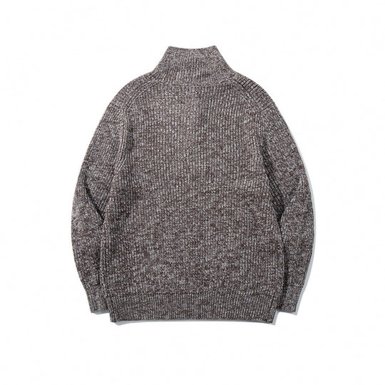Unisex Grobgestrickter Halfzip-Pullover mit Stehkragen und markanter Rippenstruktur Shop Nory