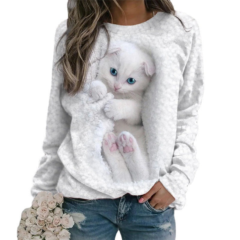 Damen Sweatshirt mit niedlichem Tiermotiv