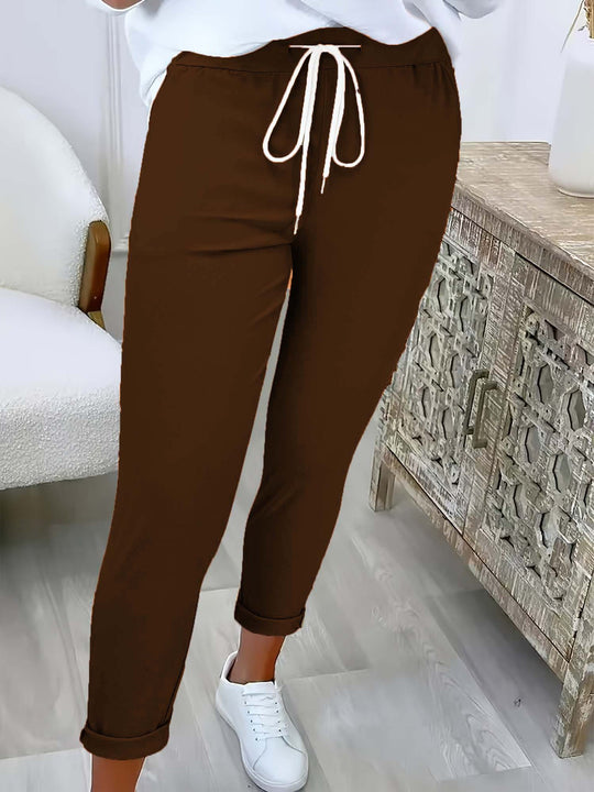 Damen Slim-Fit Jogginghose mit Tunnelzug und Umschlagbündchen Shop Nory
