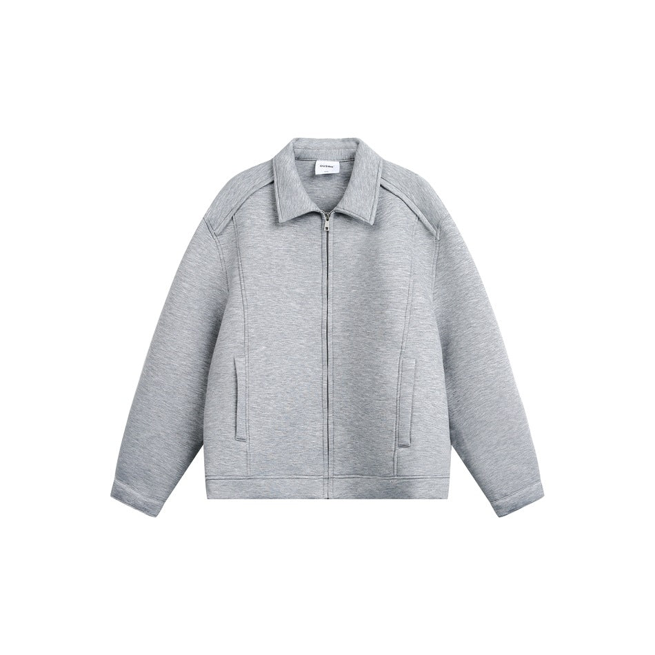 Damen Leichte Boxy‑Sweatjacke mit Hemdkragen, durchgehendem Reißverschluss und verdeckten Seitentaschen Shop Nory