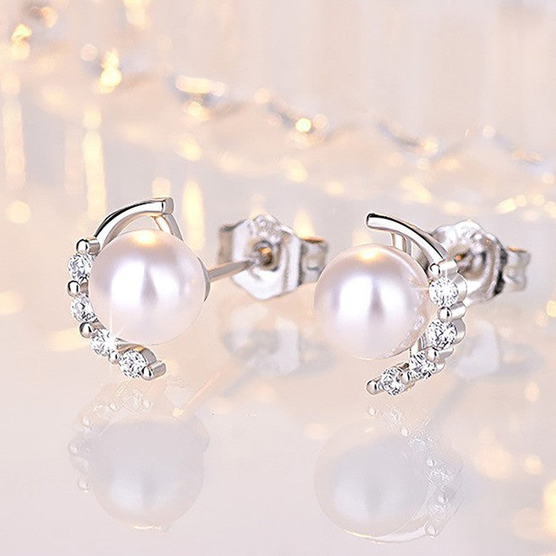 Damen Elegante Ohrringe mit Perlen und Kristallen Shop Nory