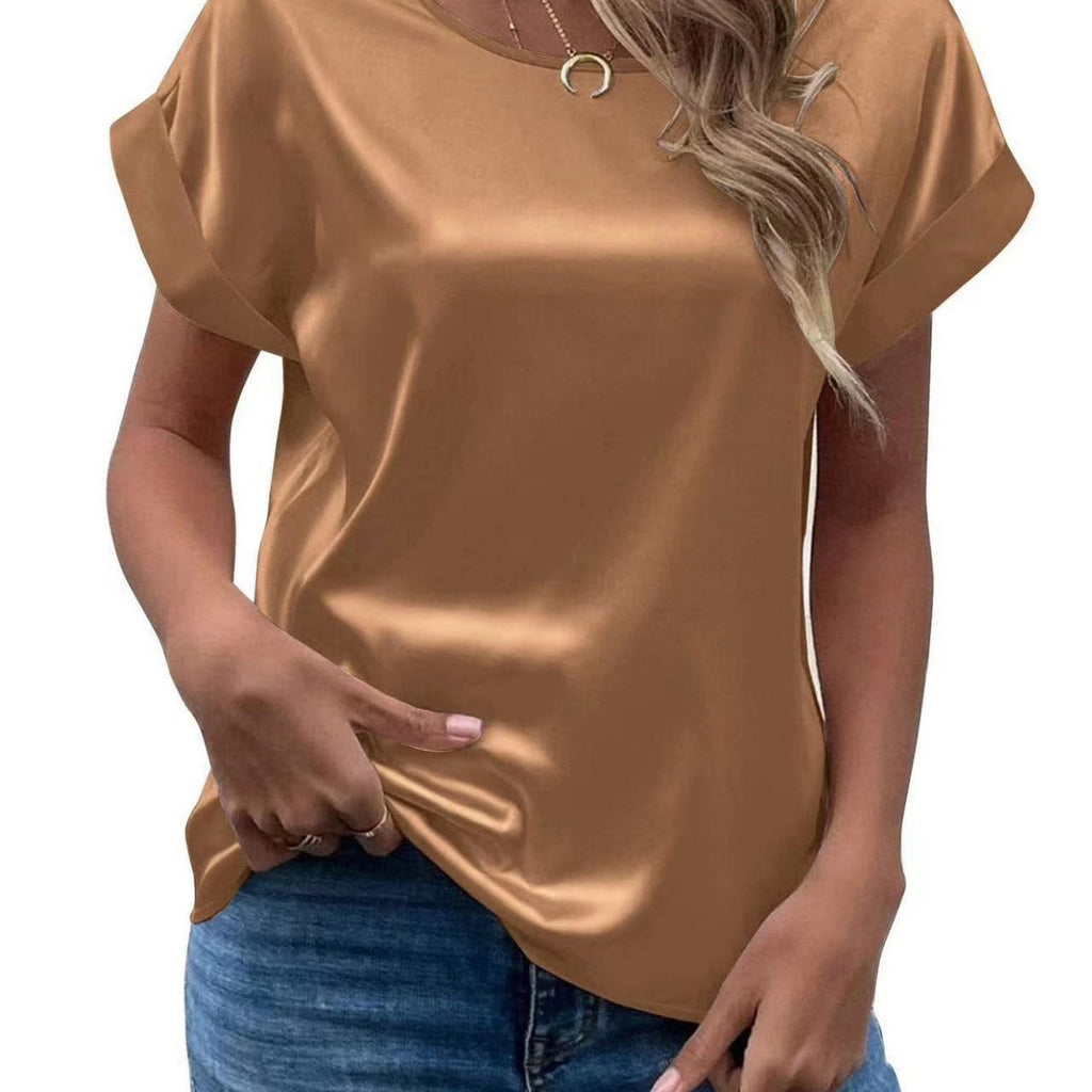 Damen Satin T-Shirt mit elegante Details
