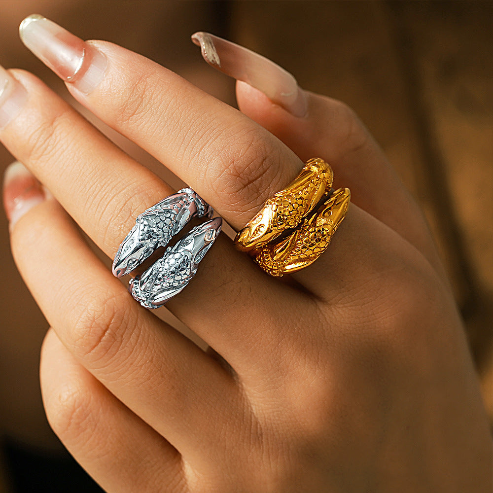 Damenring im stilvollen Schlangendesign aus hochwertigem Edelstahl Shop Nory