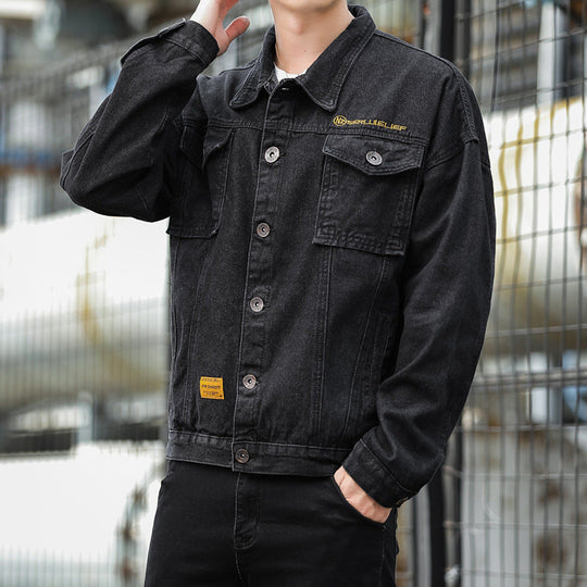 Herren Denimjacke im lässigen Stil mit funktionalen Pattentaschen und robustem Design