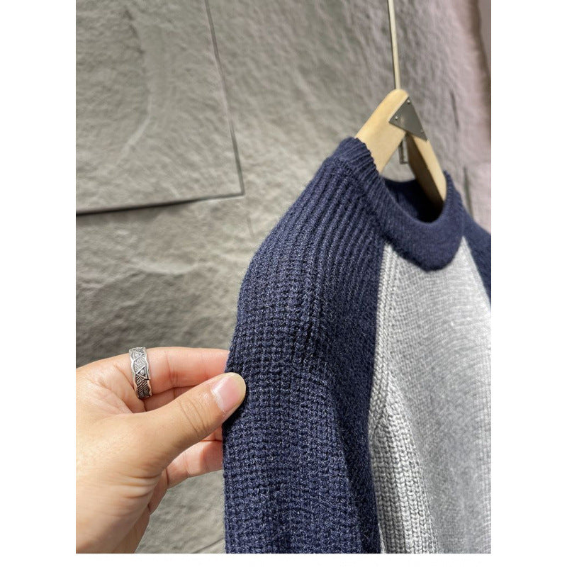 Herren Raglan-Kontraststrickpullover mit feiner Rippstruktur und gerippten Bündchen Shop Nory