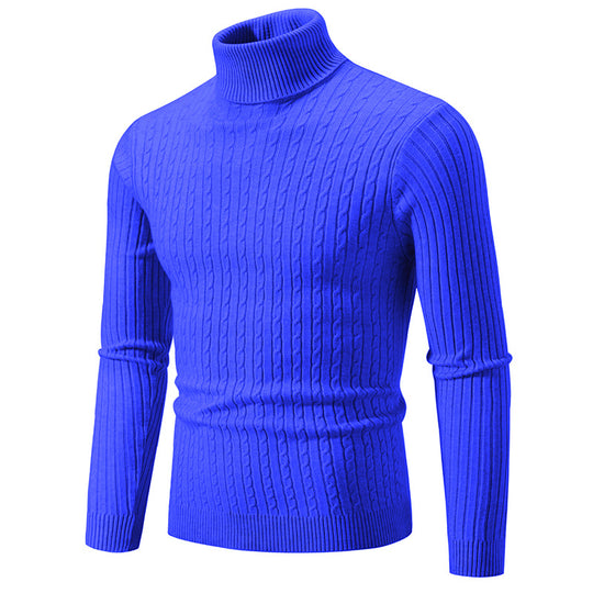 Herren Taillierter Thermo-Rollkragenpullover mit Zopf- und Rippstrickstruktur Shop Nory