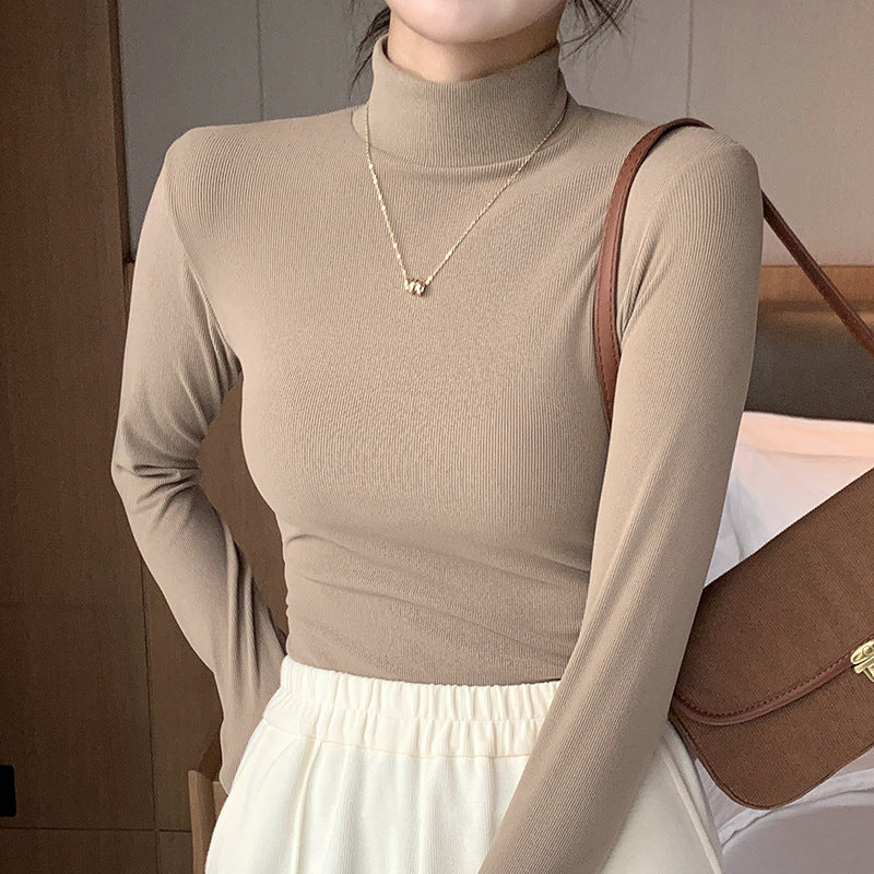 Damen Elegantes und figurbetontes Langarm-Rollkragenoberteil Shop Nory