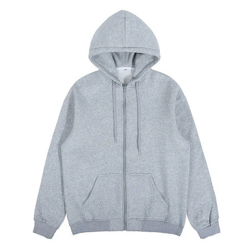Unisex nan minimalistischer Zip-Hoodie aus schwerer Baumwollmischung mit Kängurutaschen und gerippten Bündchen Shop Nory