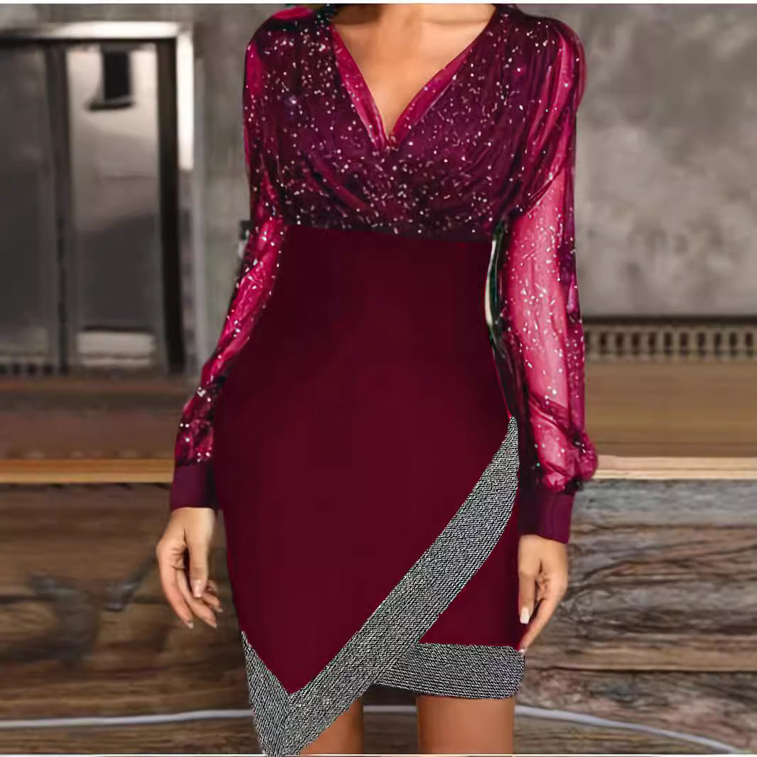 Damen Abendkleid mit Funkelnden Details und Elegantem Schnitt
