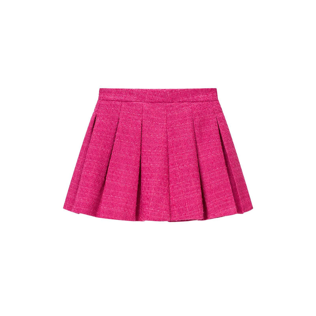 Damen Zweiteiliges Tweed-Set mit Kurzblazer und Plissiertem Minirock Shop Nory