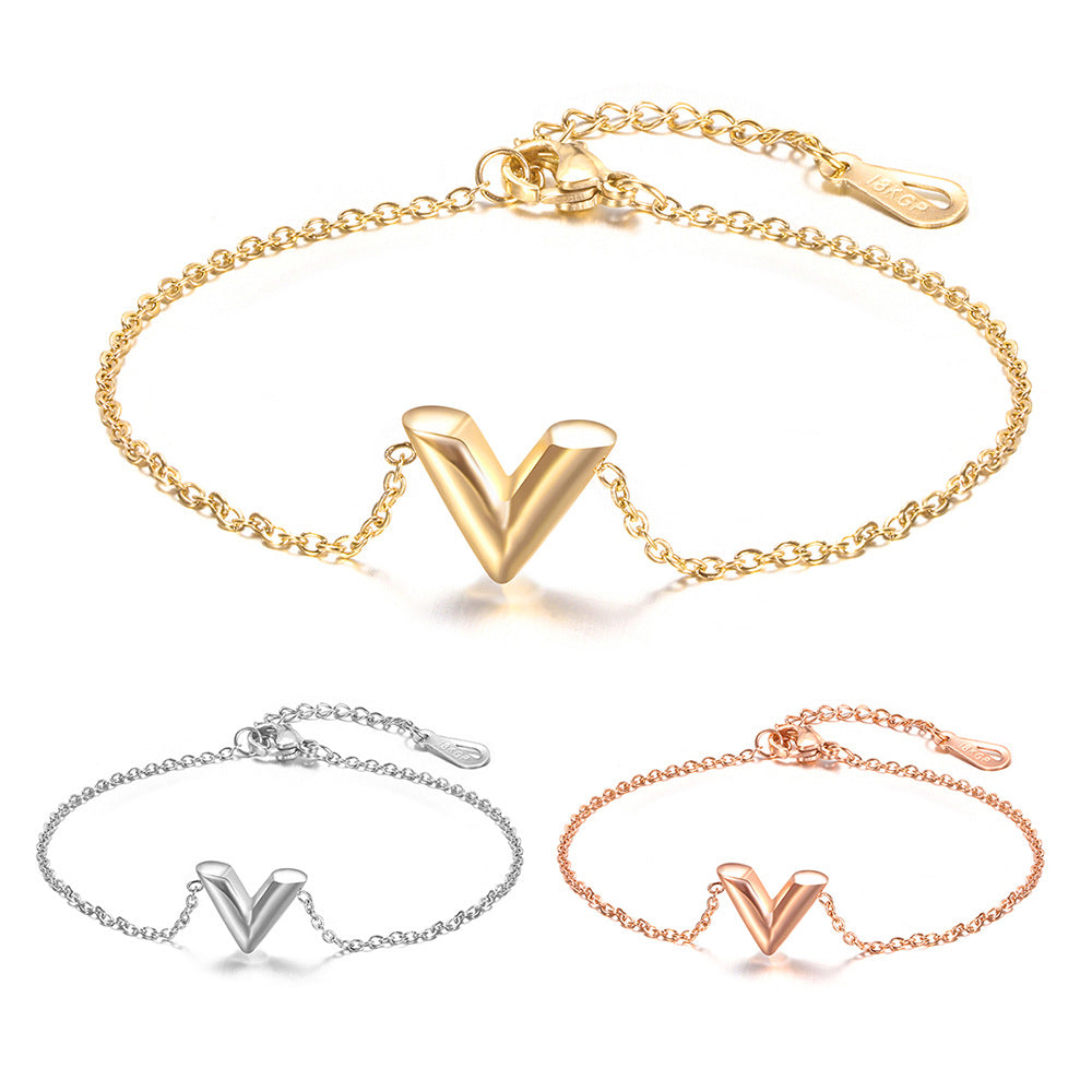 Damen Armband mit V-förmigem Anhänger und verstellbarem Verschluss Shop Nory