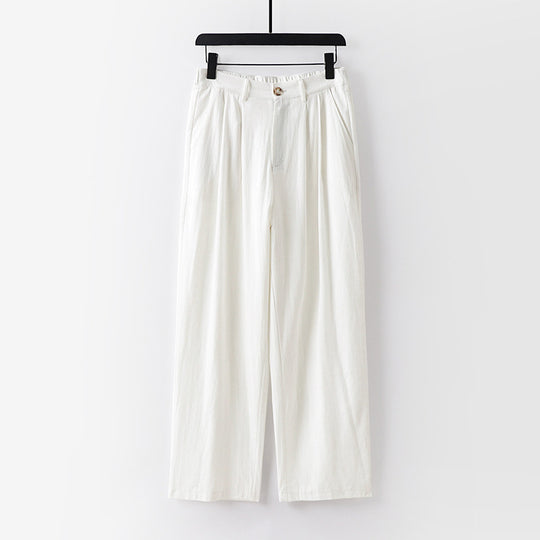 Damen weite Hose mit hoher Taille und Bundfalten Shop Nory