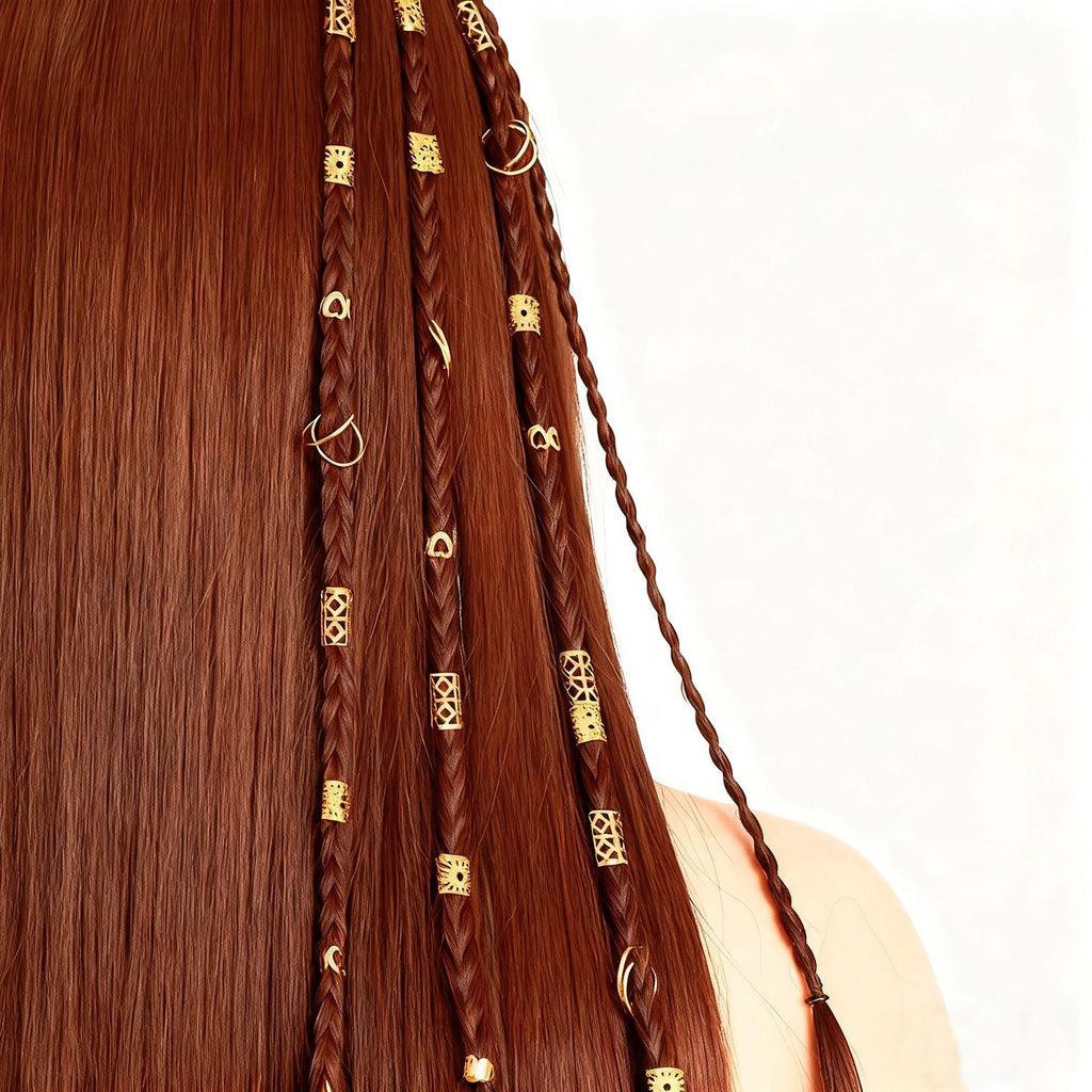 Damen Haaraccessoires Set mit eleganten Zopfverzierungen und Metallringen Shop Nory