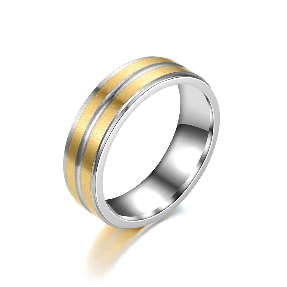 Herren Ring mit zwei eleganten Oberflächenstrukturen und feinen Akzenten Shop Nory