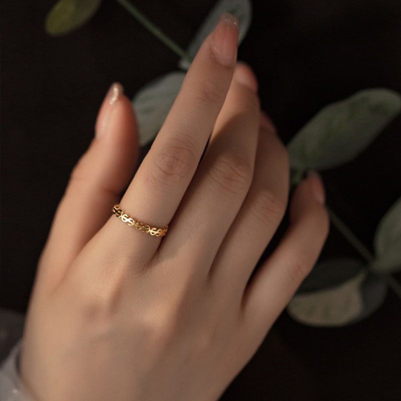 Damen zarter Ring mit elegantem Wellendesign Shop Nory