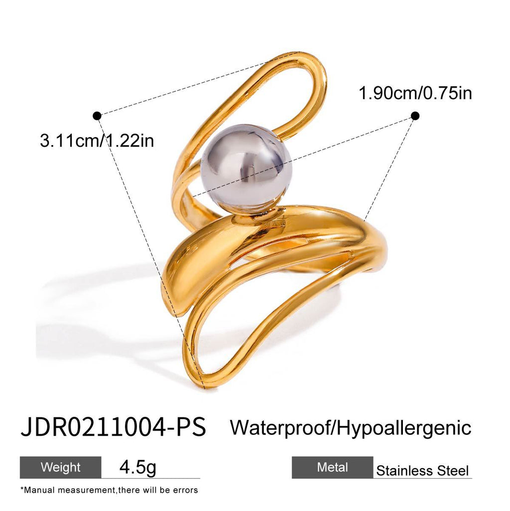 Damen Offener Ring mit modernem, minimalistischen Design und funkelndem Edelstahl Shop Nory