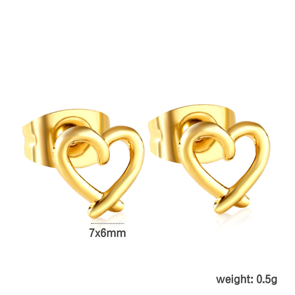 Damen Ohrstecker im Herzdesign aus hochwertigem Edelstahl Shop Nory