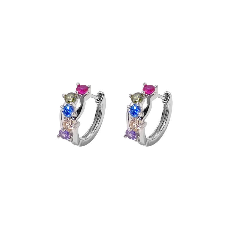 Damen Creolen mit bunten Zirkonia-Akzenten Shop Nory