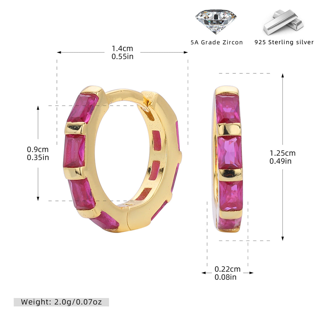 Damen Creolen mit eleganten Zirkon-Akzenten aus 925 Sterling Silber Shop Nory