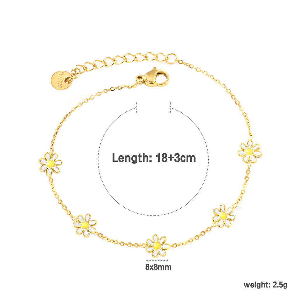 Damen Armband mit filigranen Blumenmotiven und verstellbarem Verschluss Shop Nory