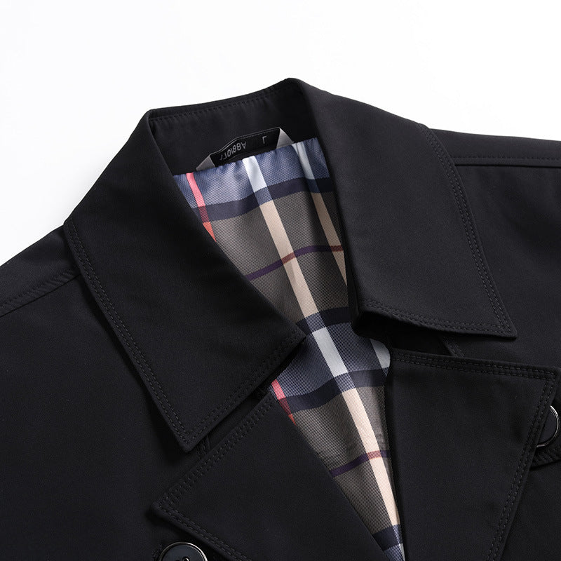 Herren Eleganter Slim-Fit Trenchcoat mit klassischer Knopfleiste und verstellbaren Manschetten Shop Nory