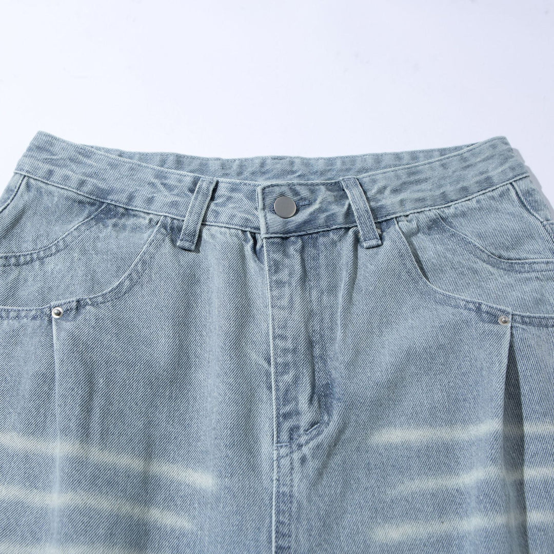 Damen Hochtaillierte weite Cropped-Jeans mit Bundfalten und Utility-Taschen Shop Nory