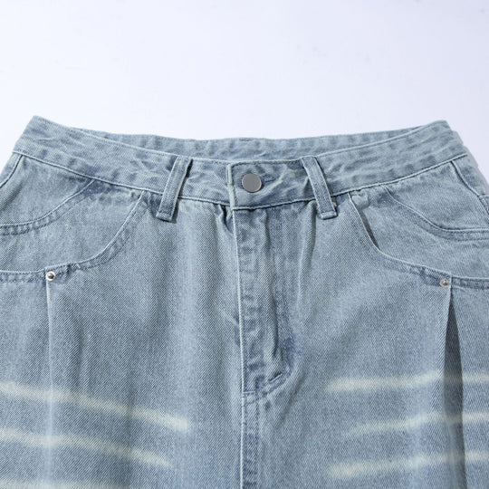 Damen Hochtaillierte weite Cropped-Jeans mit Bundfalten und Utility-Taschen Shop Nory