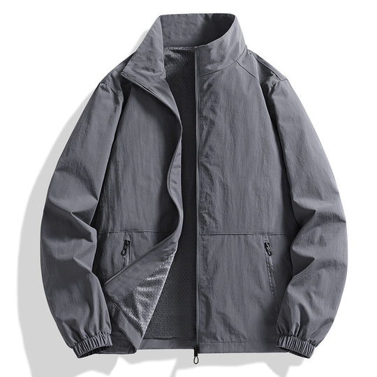 Herren Leichte atmungsaktive Windjacke mit Stehkragen und perforiertem Futter Shop Nory