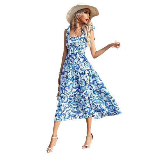 Damen Sommerliches Maxikleid mit tragefreundlichen Schulterbändern und floralem Design