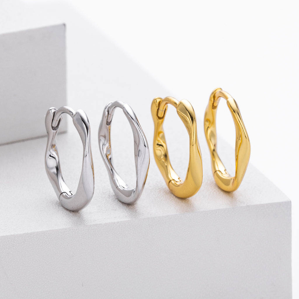 Damen Creolen im eleganten, geschwungenen Design aus hochwertigem 925 Sterling Silber Shop Nory