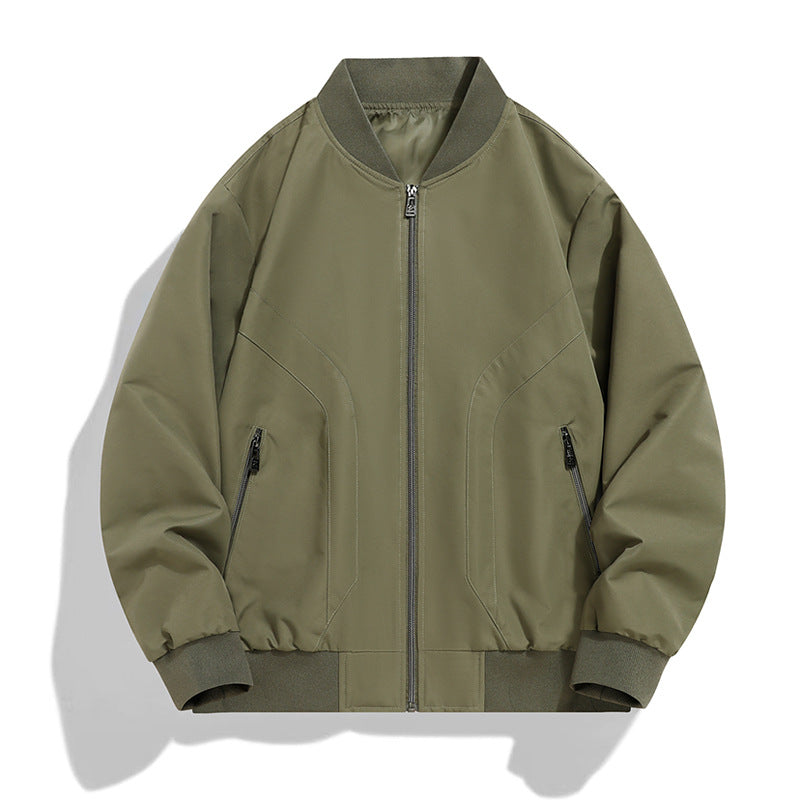 Herren Leichte winddichte Bomberjacke mit Reißverschluss, Rippbündchen und verdeckten Seitentaschen Shop Nory