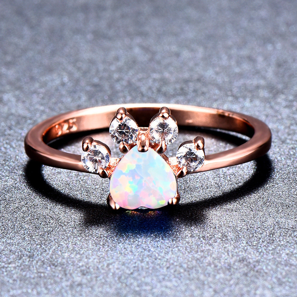 Damen Ring mit funkelndem orangefarbenem Stein und floralem Design Shop Nory