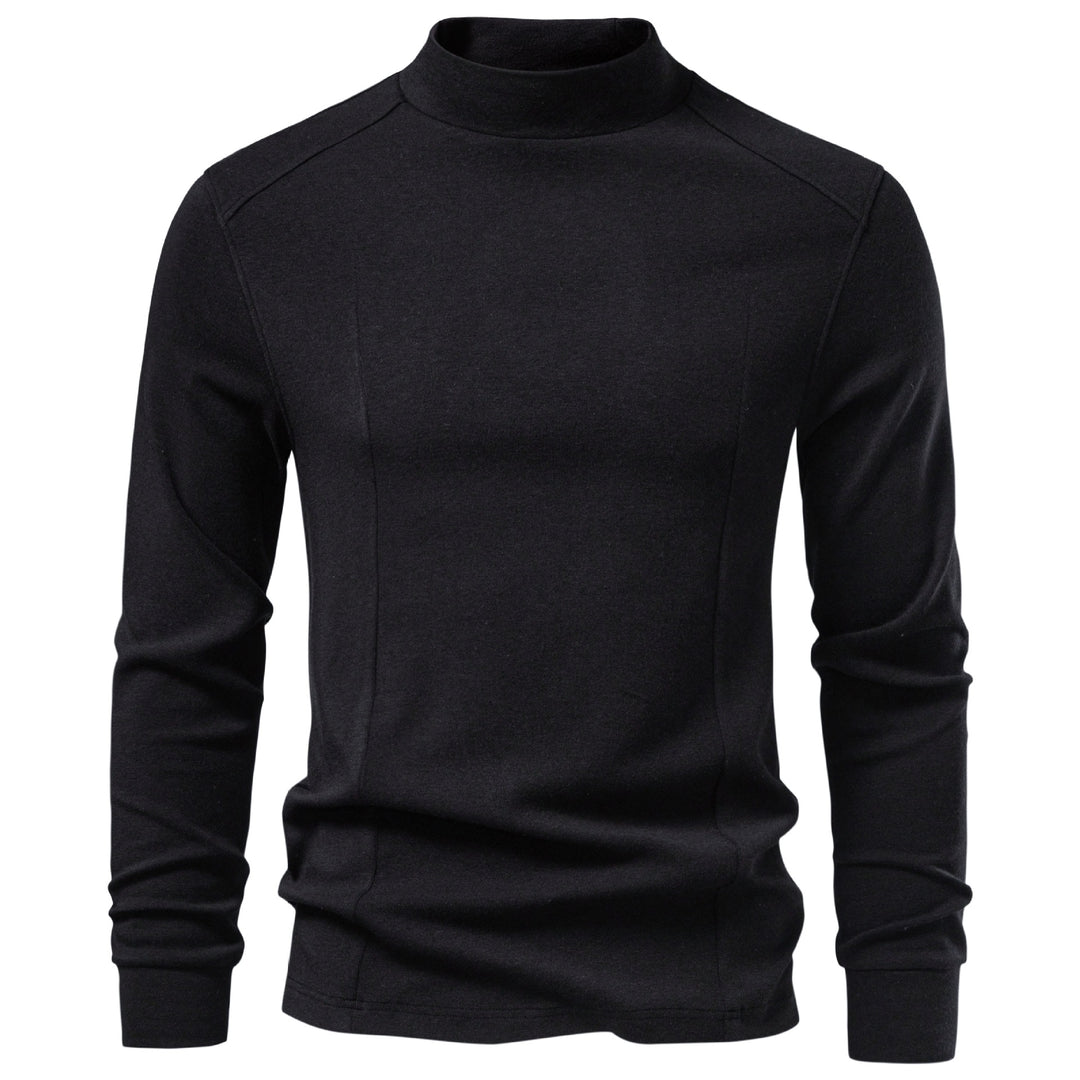 Herren Langarm Sweatshirt mit schmalem Stehkragen und Baumwollmix Shop Nory