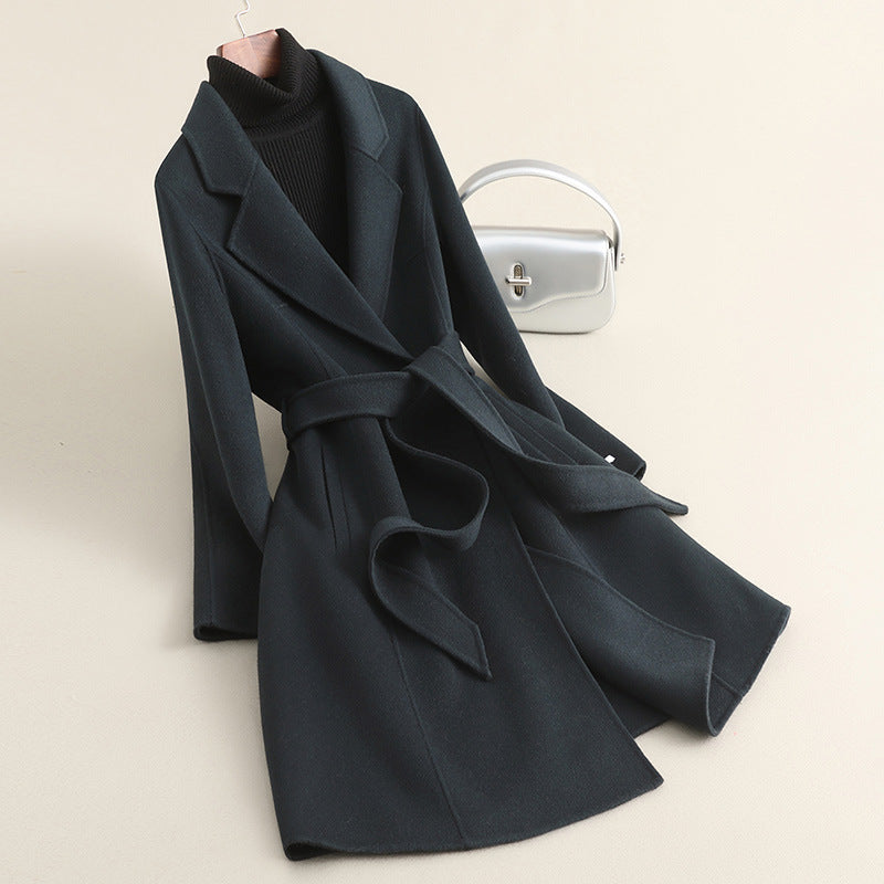 Damen Eleganter Wollmantel mit praktischen Taschen Shop Nory