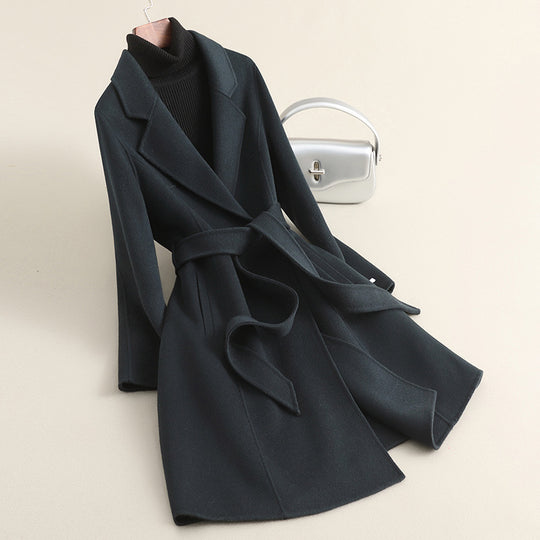 Damen Eleganter Wollmantel mit praktischen Taschen Shop Nory