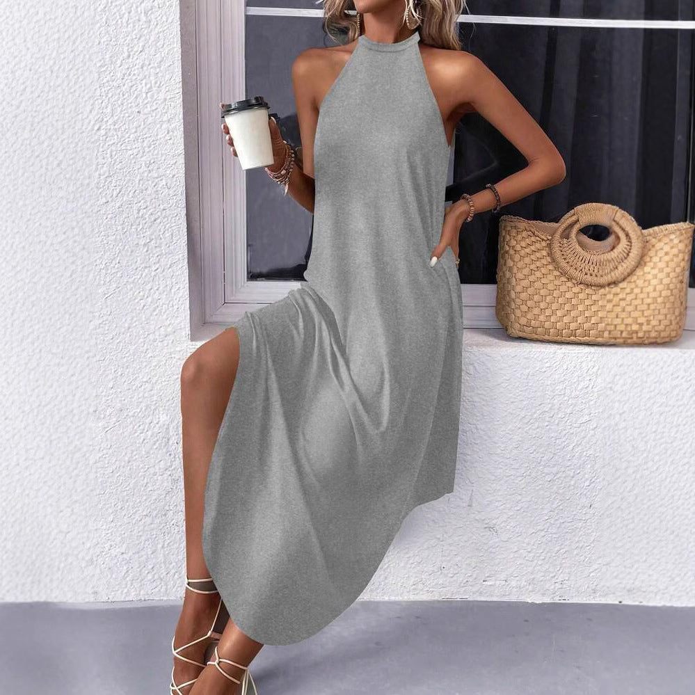 Damen lässiges Maxikleid mit hochwertigem Stoff und modischem Halsausschnitt Shopnory
