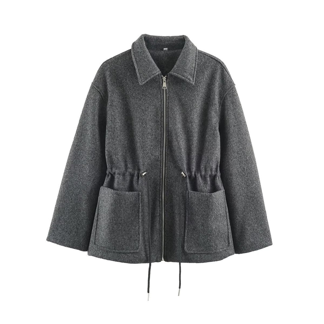 Damen Kurzjacke aus Wollmix mit Tunnelzug‑Taillierung und aufgesetzten Taschen Shop Nory