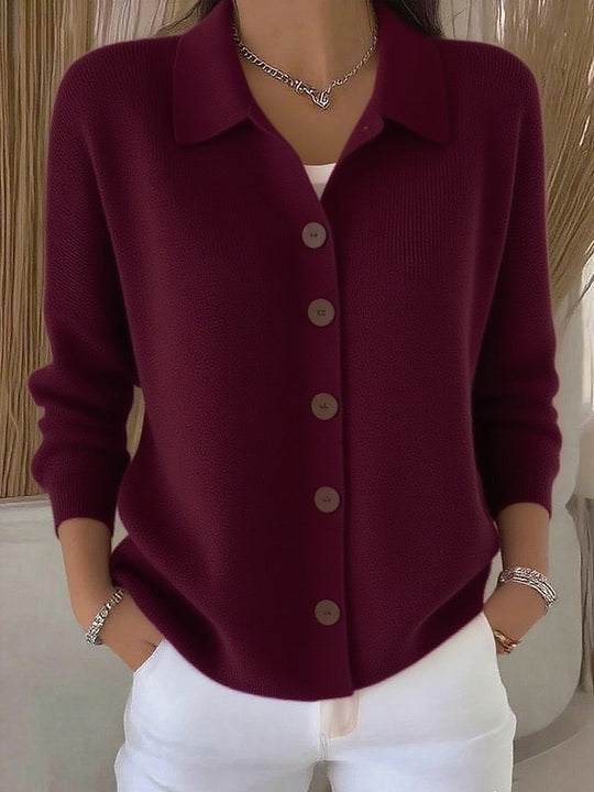 Damen nan Feinstrickjacke mit Hemdkragen und durchgehender Knopfleiste Shop Nory
