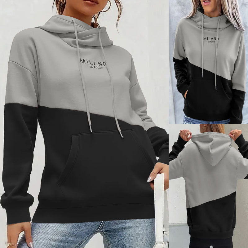 Damen Kapuzenpullover mit Colourblock, Kängurutasche und Oversize-Passform Shop Nory