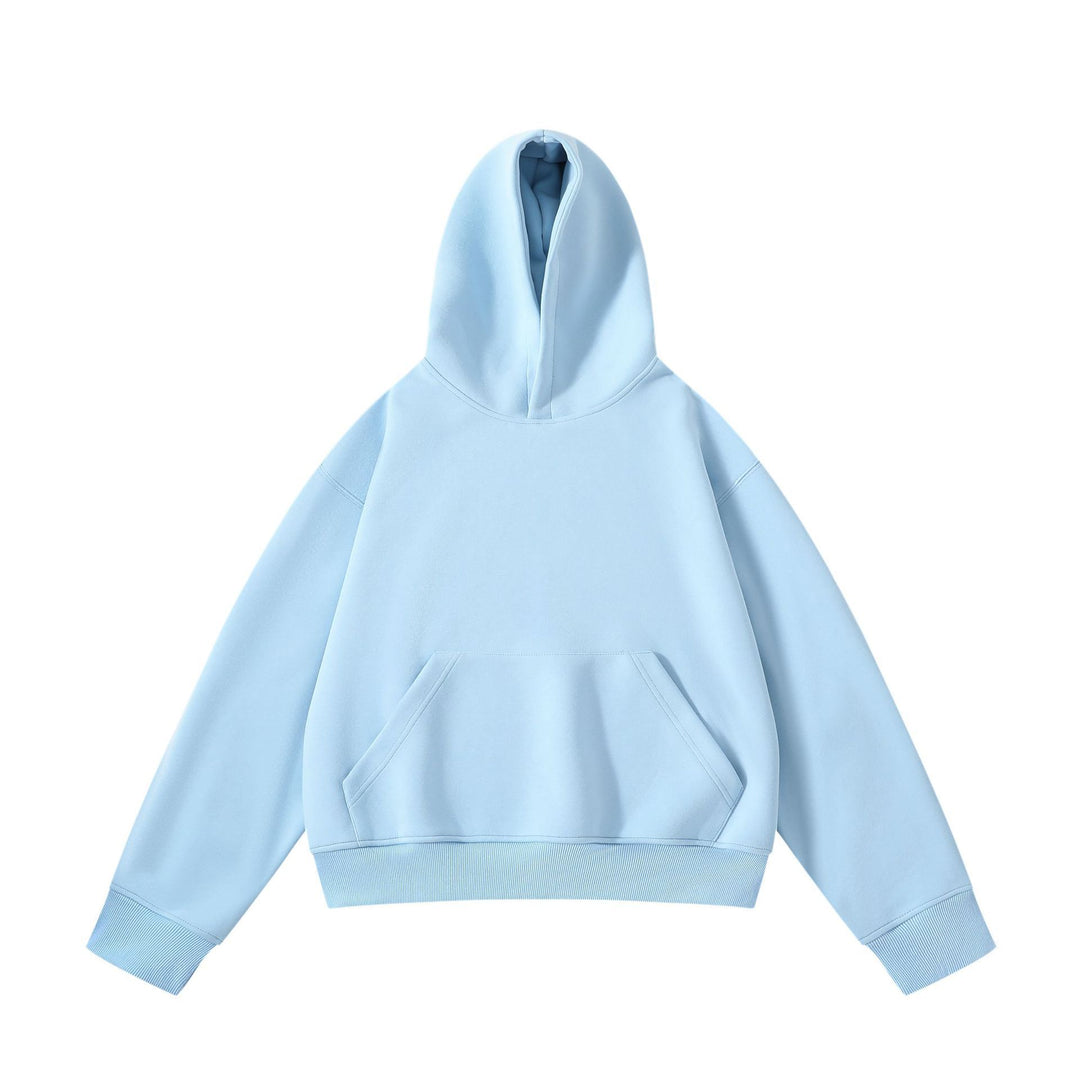 Unisex schwerer Oversize-Kapuzenpullover mit doppellagiger Kapuze Kängurutasche und breitem Rippbund Shop Nory