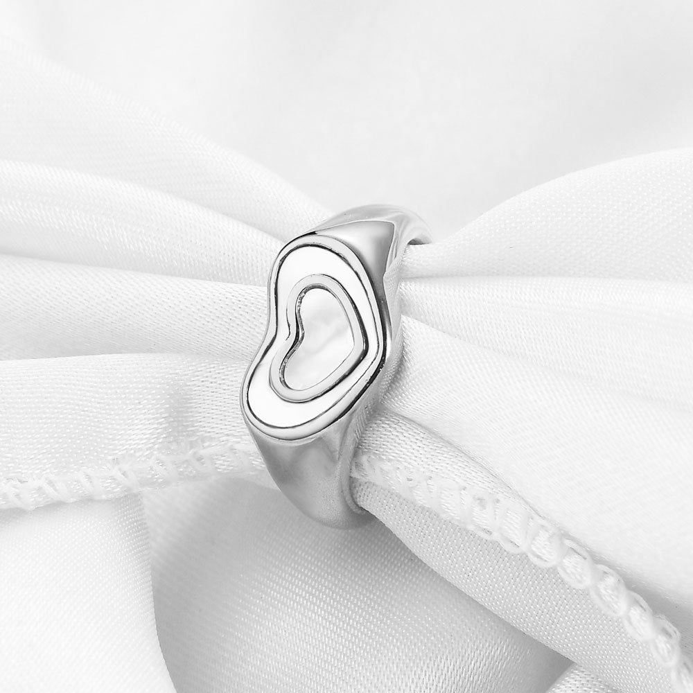 Damen Herzring mit doppellagigem Design und feiner Oberfläche Shop Nory