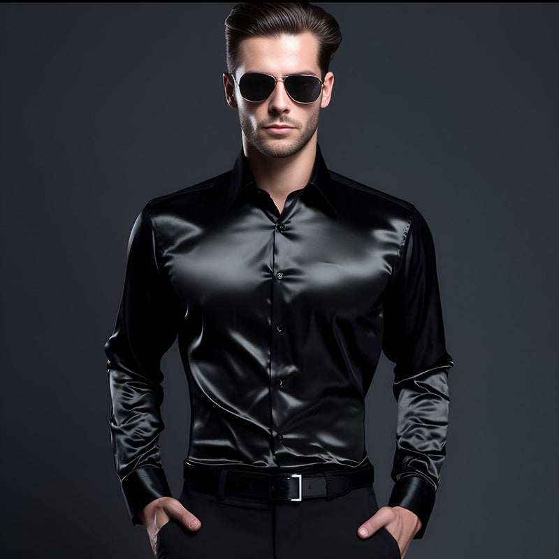 Herren elegante und glänzende Hemd