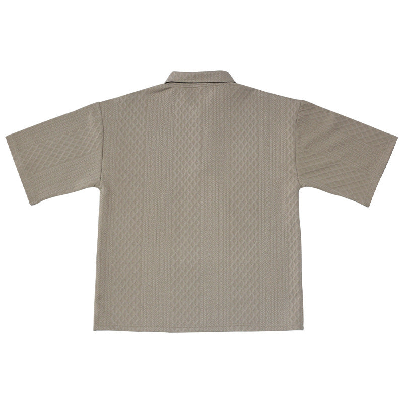 Herren gestricktes Freizeit-Set mit Polokragen und Tunnelzug-Jogginghose Shop Nory