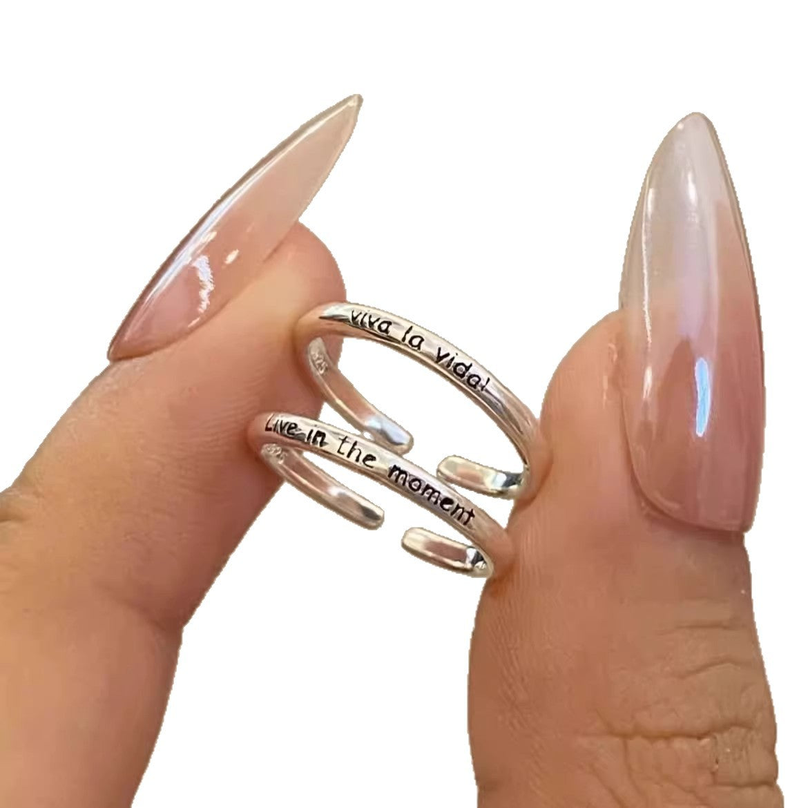 Damen Offener Finger-Ring mit gravierter Botschaft Shop Nory