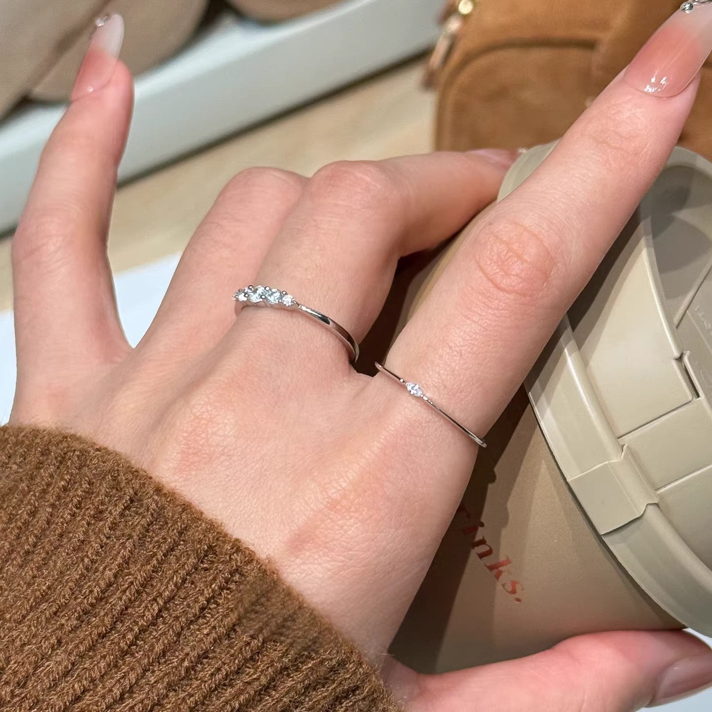Damen Feiner Zirkonia Solitär Ring Shop Nory