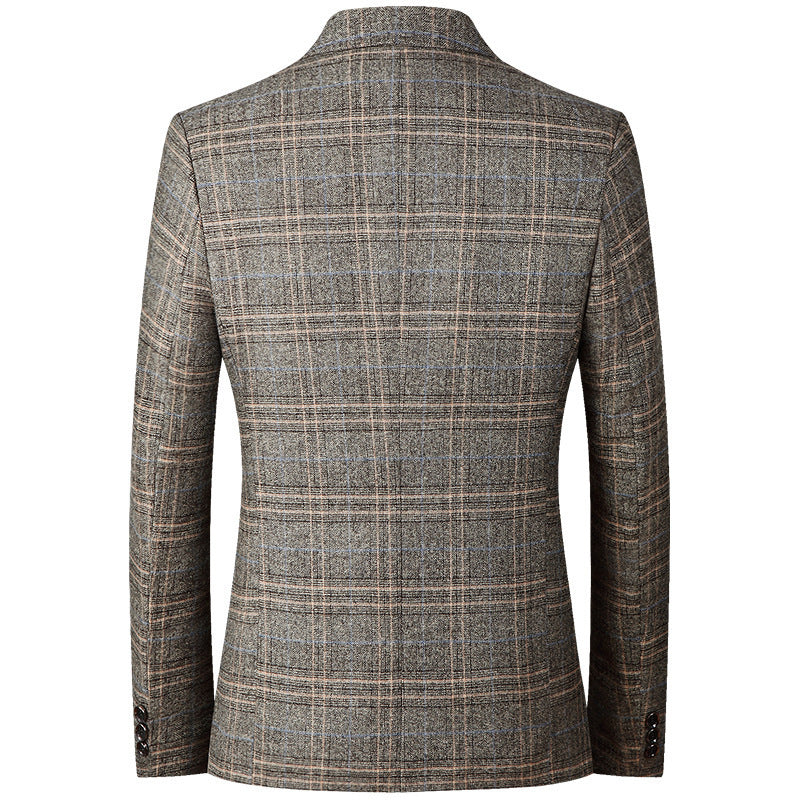 Herren Kariertes Wollmix-Sakko Slim Fit mit schmalem Revers Shop Nory