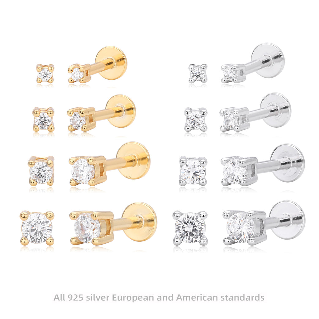 Damen Ohrstecker mit hochwertigem Zirkonbesatz aus 925 Sterling Silber Shop Nory