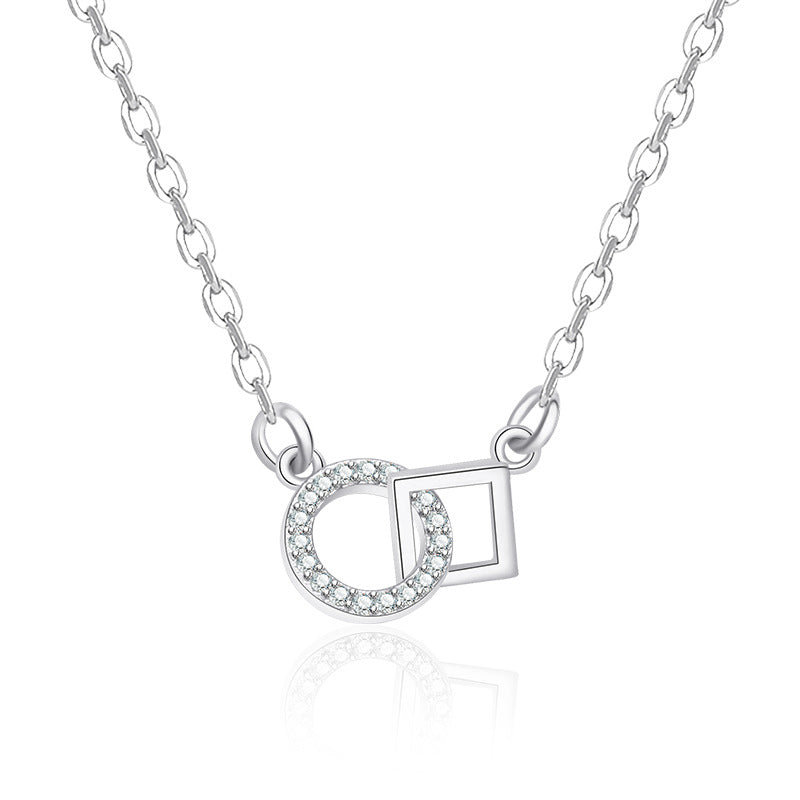 Damen zarte Halskette mit geometrischem Design und funkelnden Zirkonia Shop Nory