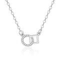 Damen zarte Halskette mit geometrischem Design und funkelnden Zirkonia Shop Nory