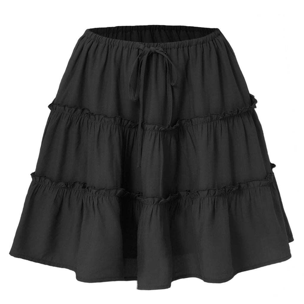 Damen Midirock mit voluminösen Rüschen